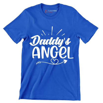 Daddy's angel - Sarcasm Themed T-Shirt-Blue-S-Custom One Express