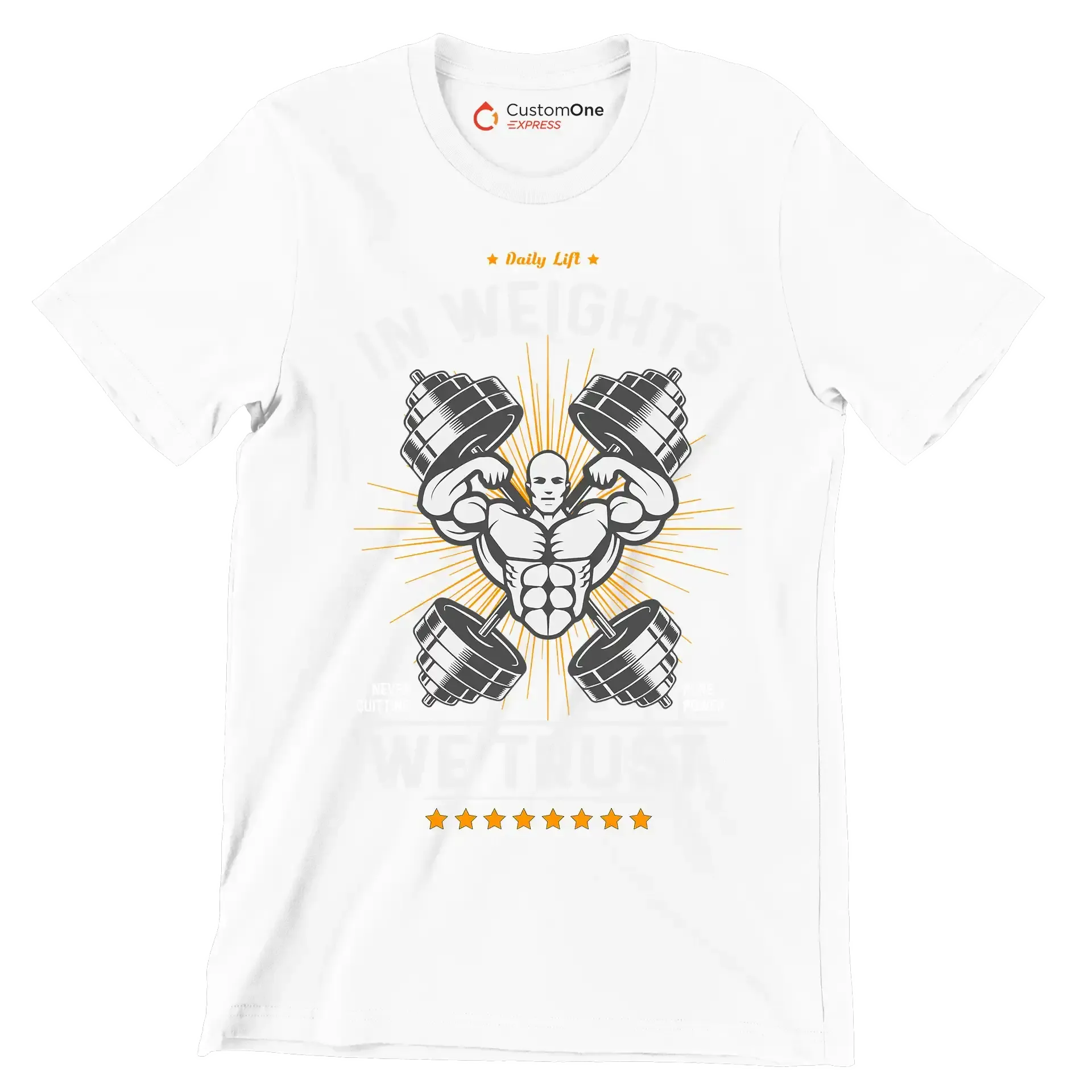 Daily Lift In Weights Never Quitting Pure Power We Trust - Gym Themed T-Shirt-White-S-Custom One Express