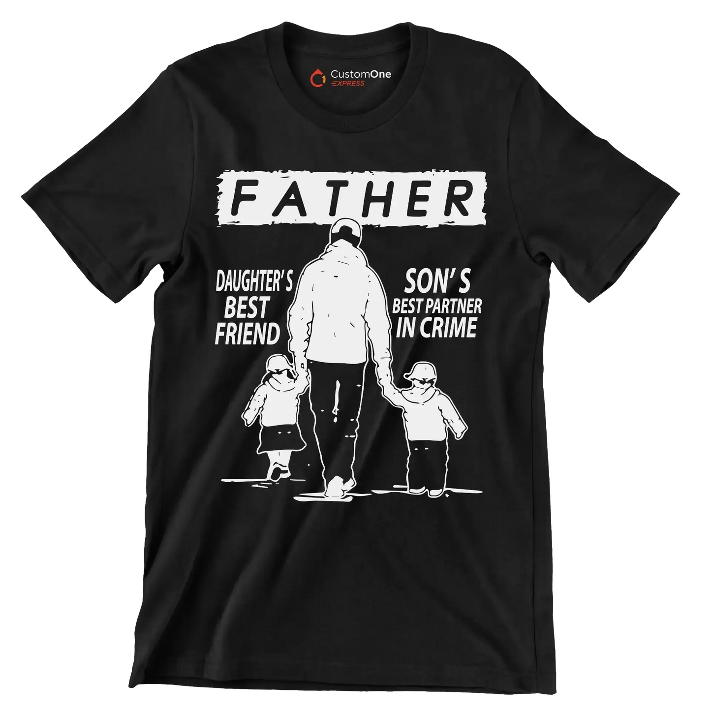 Daughter_s best friend son_s best partner in crime - Father’s Day T-Shirt-Black-S-Custom One Express