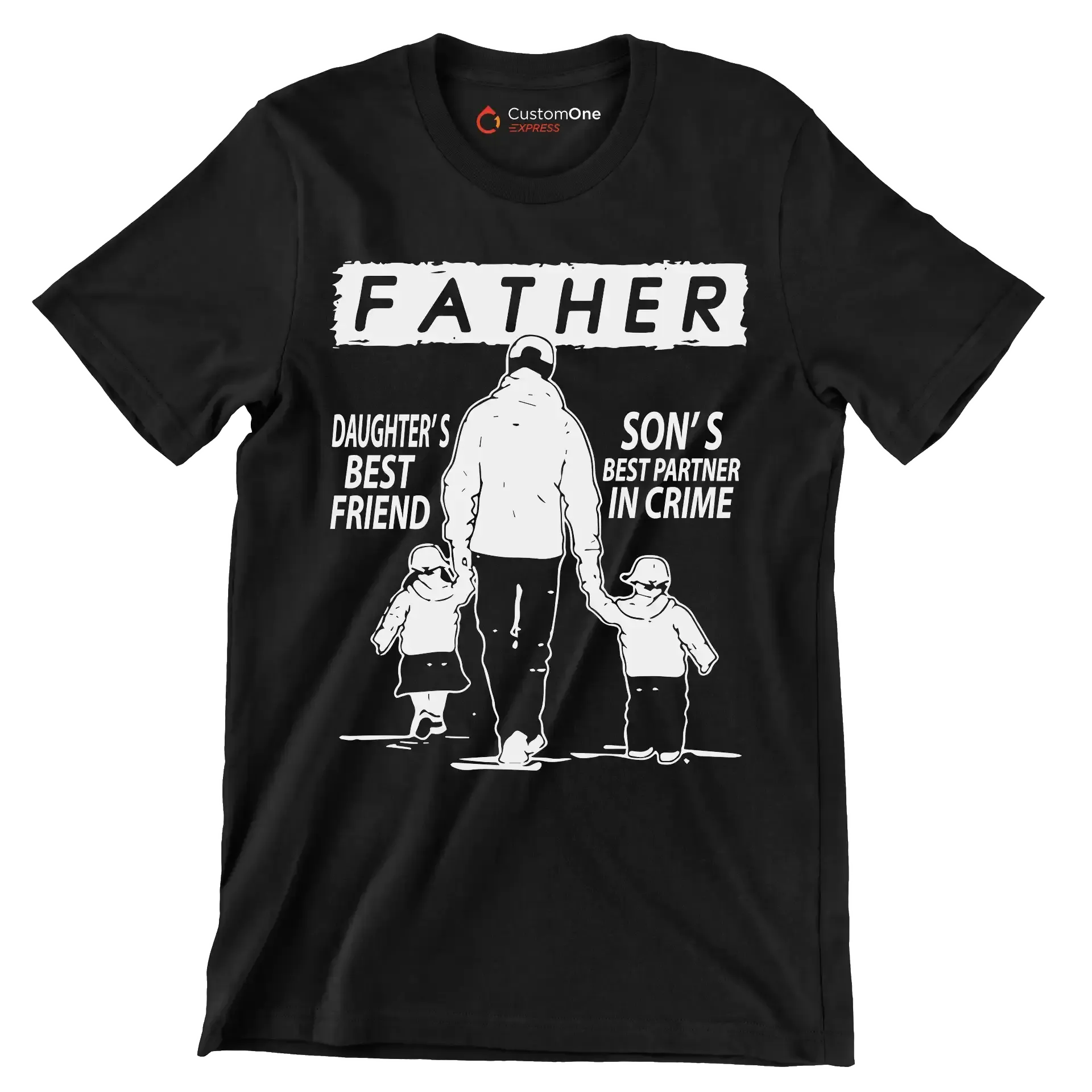 Daughter_s best friend son_s best partner in crime - Father’s Day T-Shirt-Black-S-Custom One Express