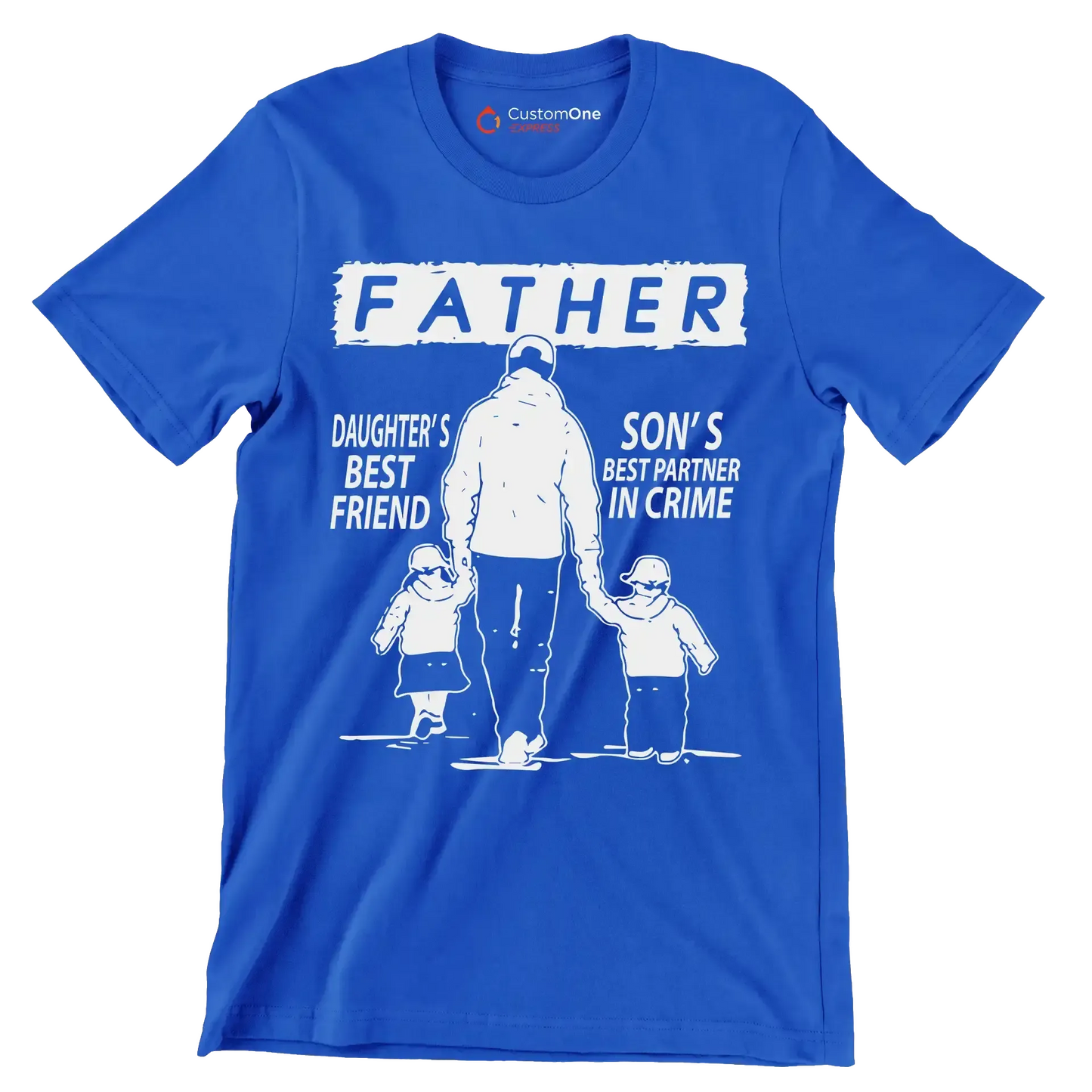 Daughter_s best friend son_s best partner in crime - Father’s Day T-Shirt-Blue-S-Custom One Express