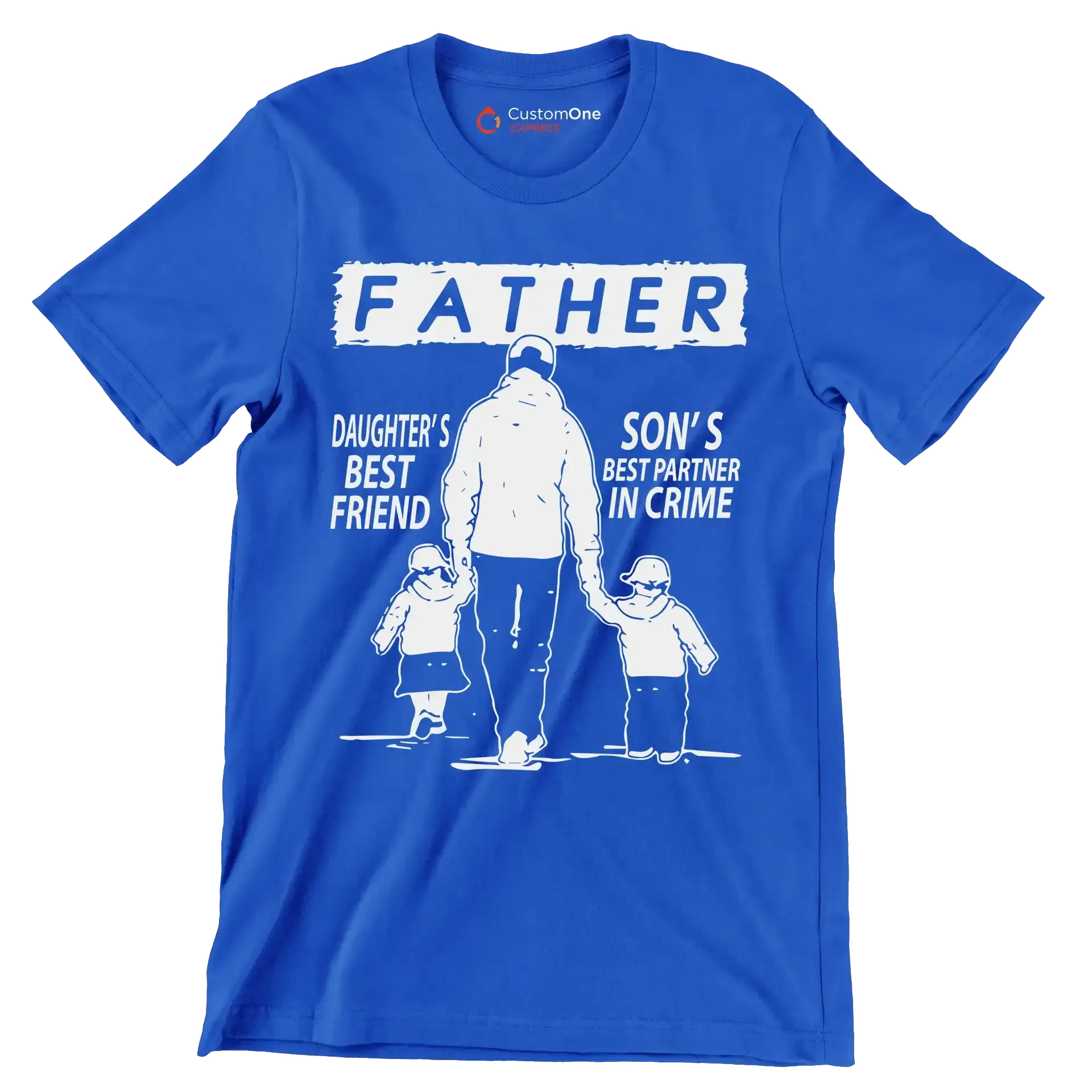 Daughter_s best friend son_s best partner in crime - Father’s Day T-Shirt-Blue-S-Custom One Express