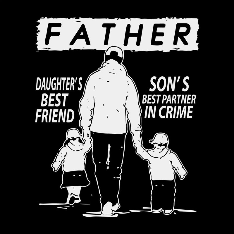 Daughter_s best friend son_s best partner in crime - Father’s Day T-Shirt-Black-S-Custom One Express