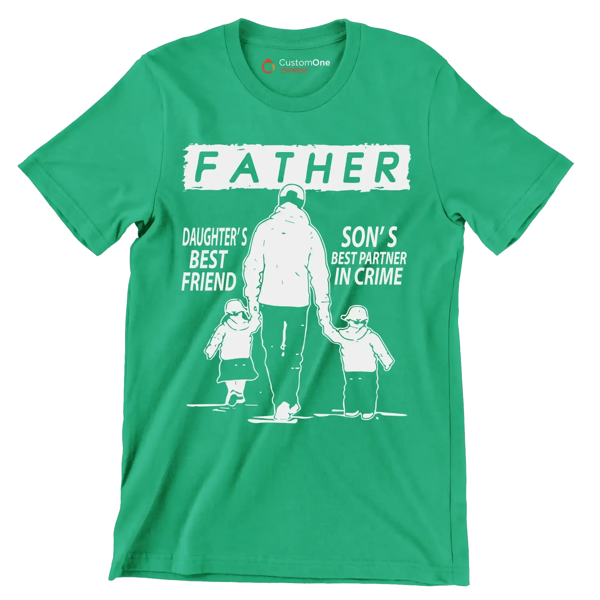 Daughter_s best friend son_s best partner in crime - Father’s Day T-Shirt-Green-S-Custom One Express