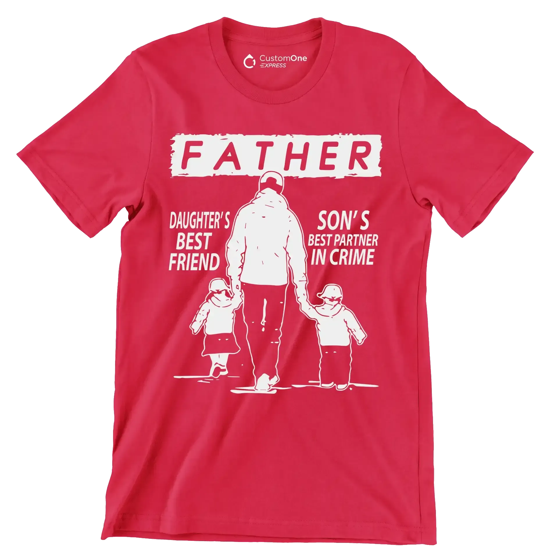 Daughter_s best friend son_s best partner in crime - Father’s Day T-Shirt-Red-S-Custom One Express