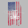 Disc Golf Basket with American Flag - Golf Themed T-Shirt-Black-S-Custom One Express