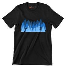 Disc Golf Forest Silhouette - Golf Themed T-Shirt-Black-S-Custom One Express