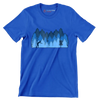 Disc Golf Forest Silhouette - Golf Themed T-Shirt-Blue-S-Custom One Express