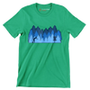 Disc Golf Forest Silhouette - Golf Themed T-Shirt-Green-S-Custom One Express