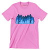 Disc Golf Forest Silhouette - Golf Themed T-Shirt-Pink-S-Custom One Express