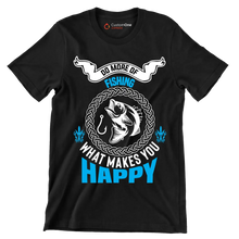 Do more of fishing what makes you happy - Fishing Themed T-Shirt-Black-S-Custom One Express