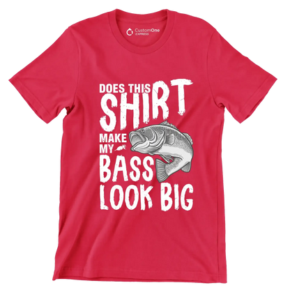 Does this shirt make my bass look big - Fishing Themed T-Shirt-Red-S-Custom One Express