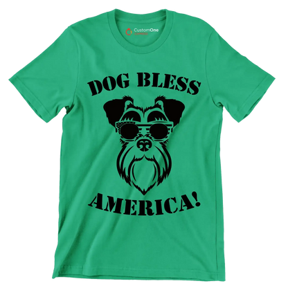 Dog bless america - Dog Themed T-Shirt-Green-S-Custom One Express