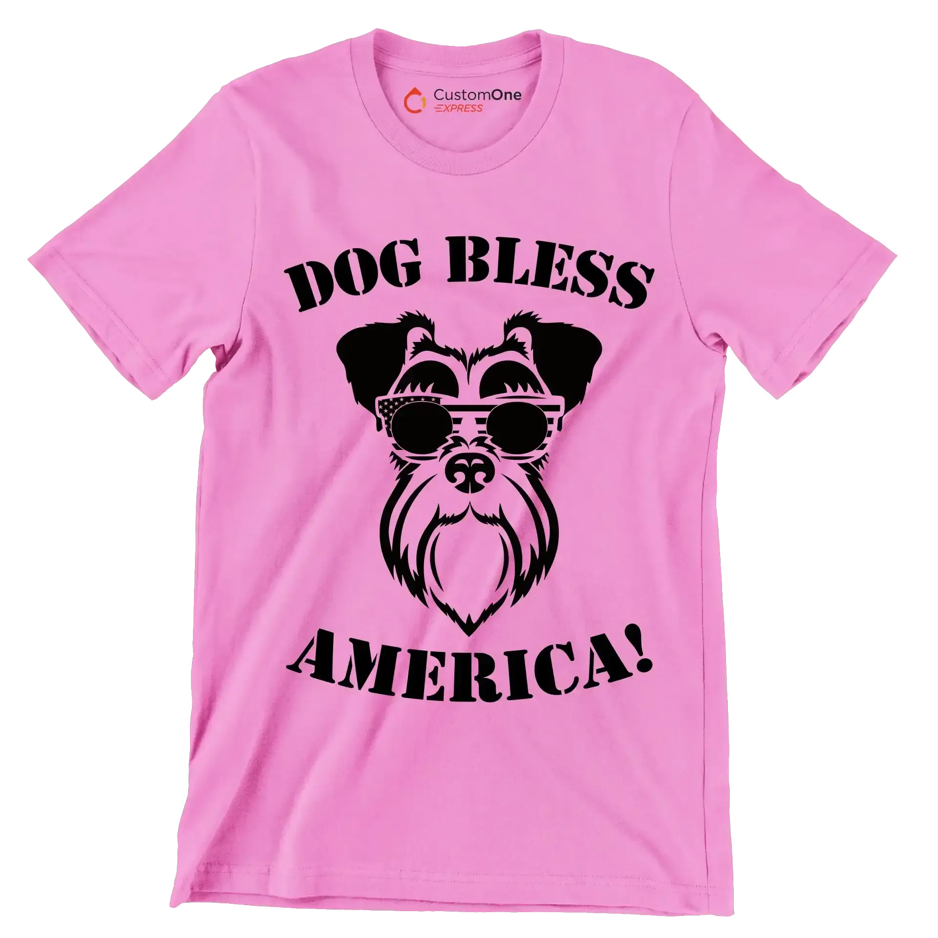 Dog bless america - Dog Themed T-Shirt-Pink-S-Custom One Express