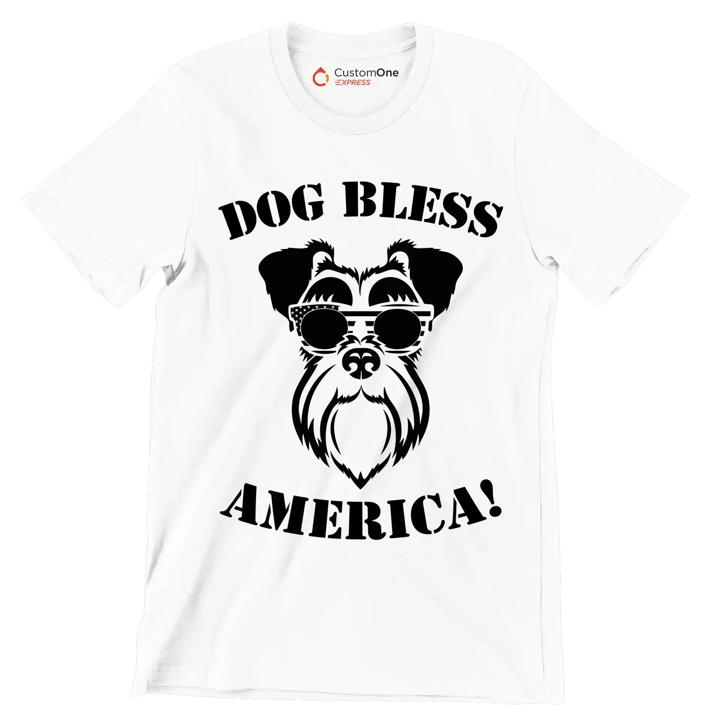 Dog bless america - Dog Themed T-Shirt-White-S-Custom One Express