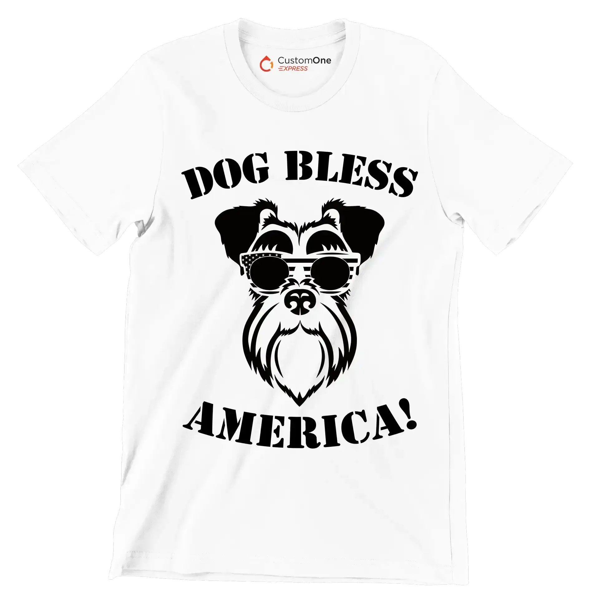 Dog bless america - Dog Themed T-Shirt-White-S-Custom One Express