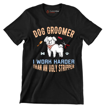 Dog groomer I make bitches beautiful - Dog Themed T-Shirt-Black-S-Custom One Express