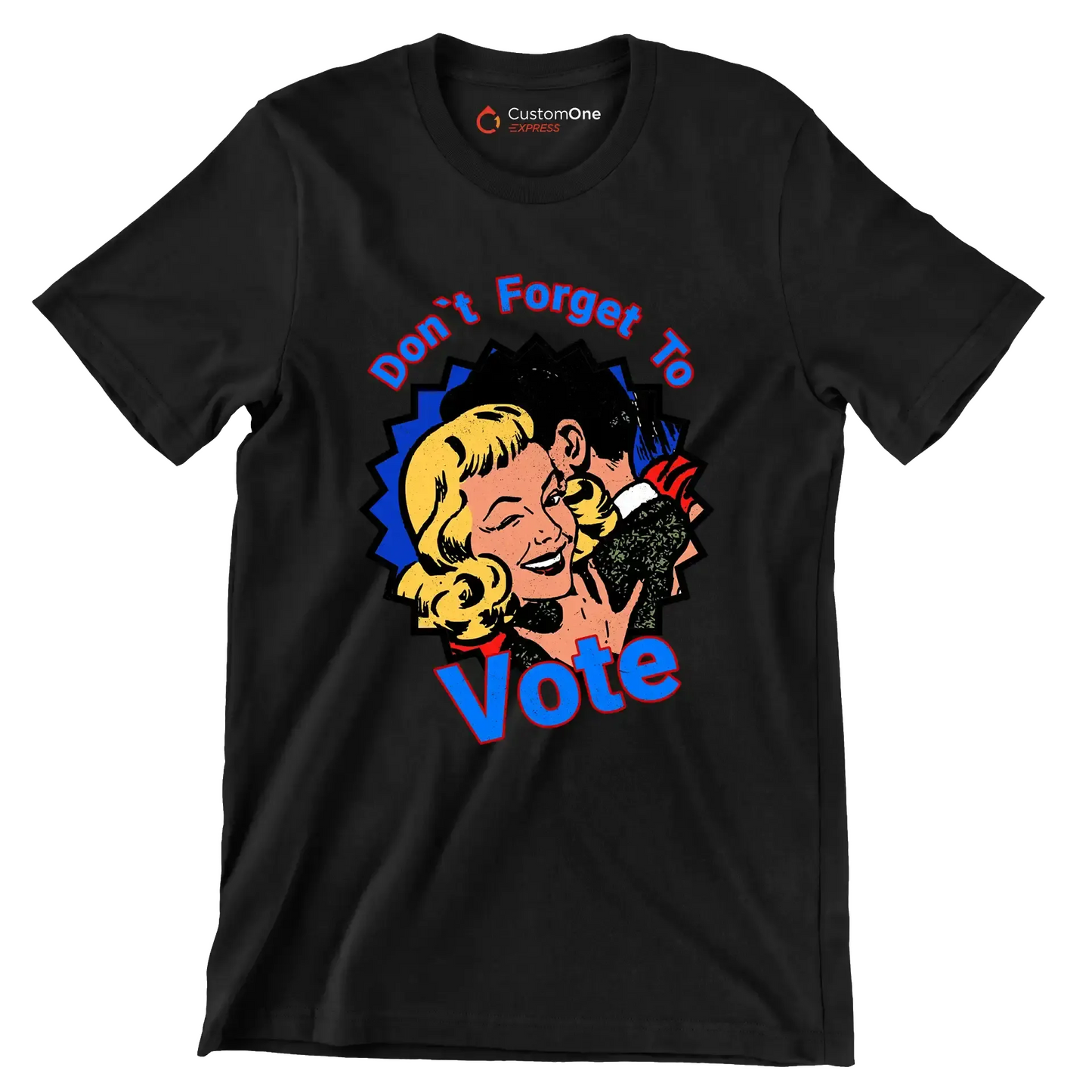 Don't forgot to vote - Retro Themed T-Shirt-Black-S-Custom One Express
