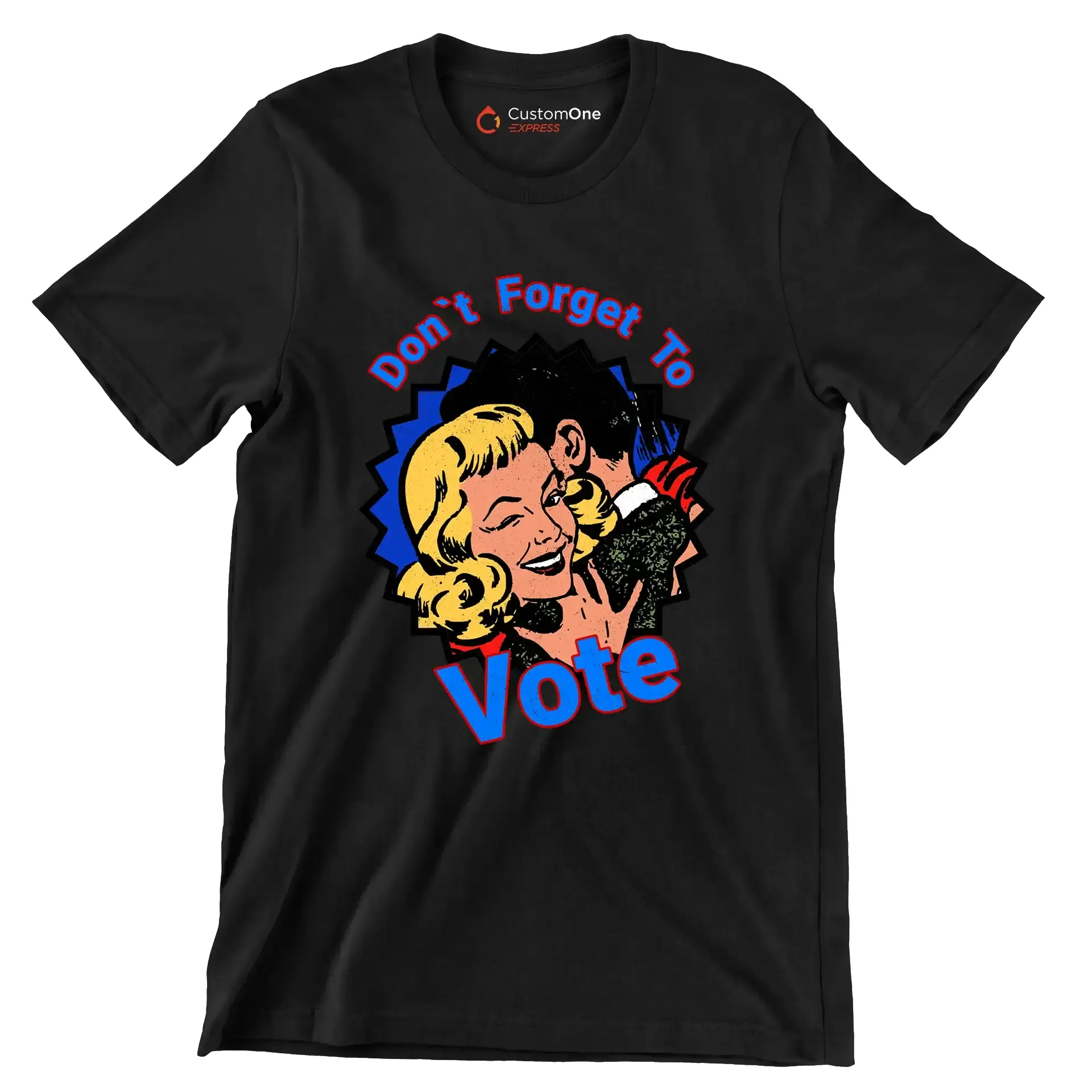 Don't forgot to vote - Retro Themed T-Shirt-Black-S-Custom One Express