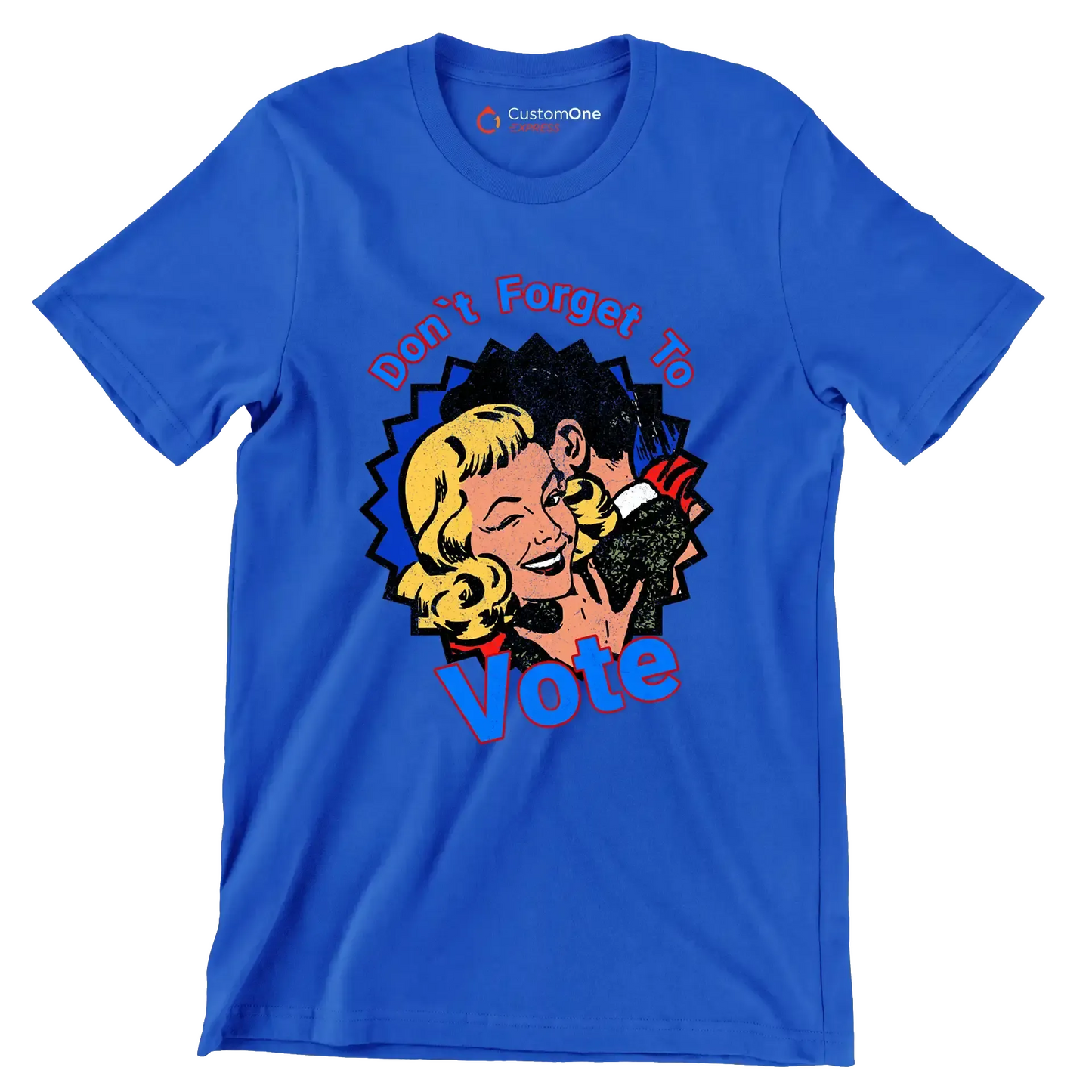 Don't forgot to vote - Retro Themed T-Shirt-Blue-S-Custom One Express
