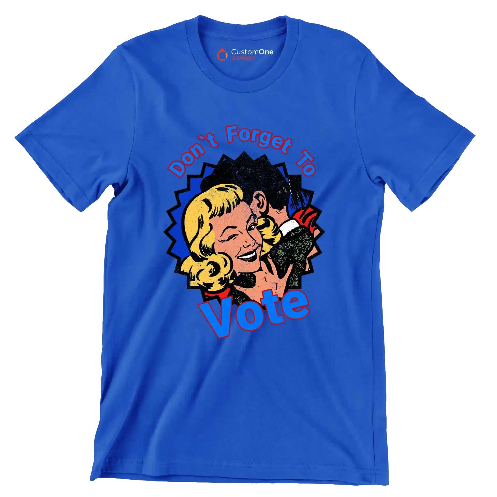 Don't forgot to vote - Retro Themed T-Shirt-Blue-S-Custom One Express