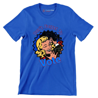 Don't forgot to vote - Retro Themed T-Shirt-Blue-S-Custom One Express