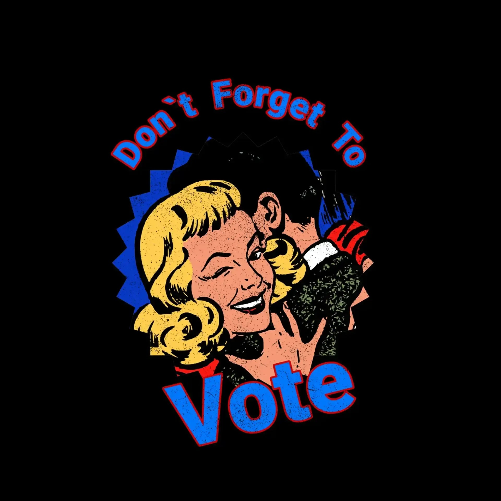 Don't forgot to vote - Retro Themed T-Shirt-Black-S-Custom One Express