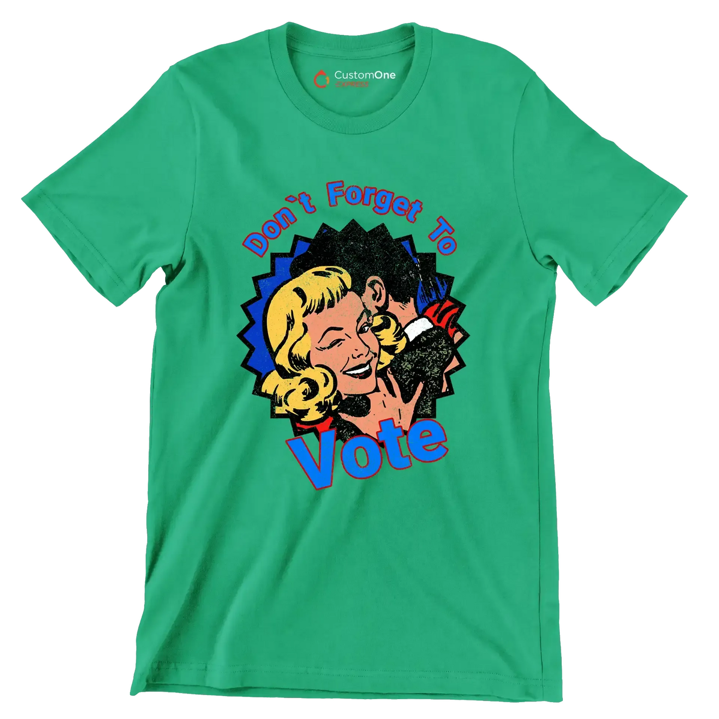 Don't forgot to vote - Retro Themed T-Shirt-Green-S-Custom One Express