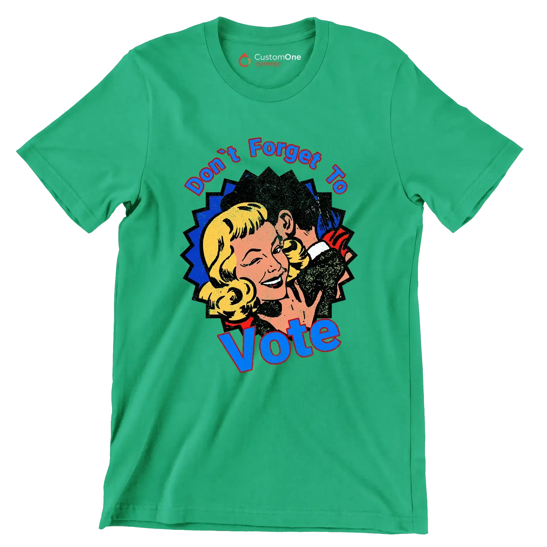 Don't forgot to vote - Retro Themed T-Shirt-Green-S-Custom One Express