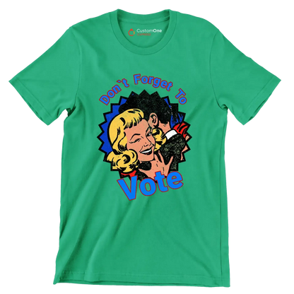 Don't forgot to vote - Retro Themed T-Shirt-Green-S-Custom One Express