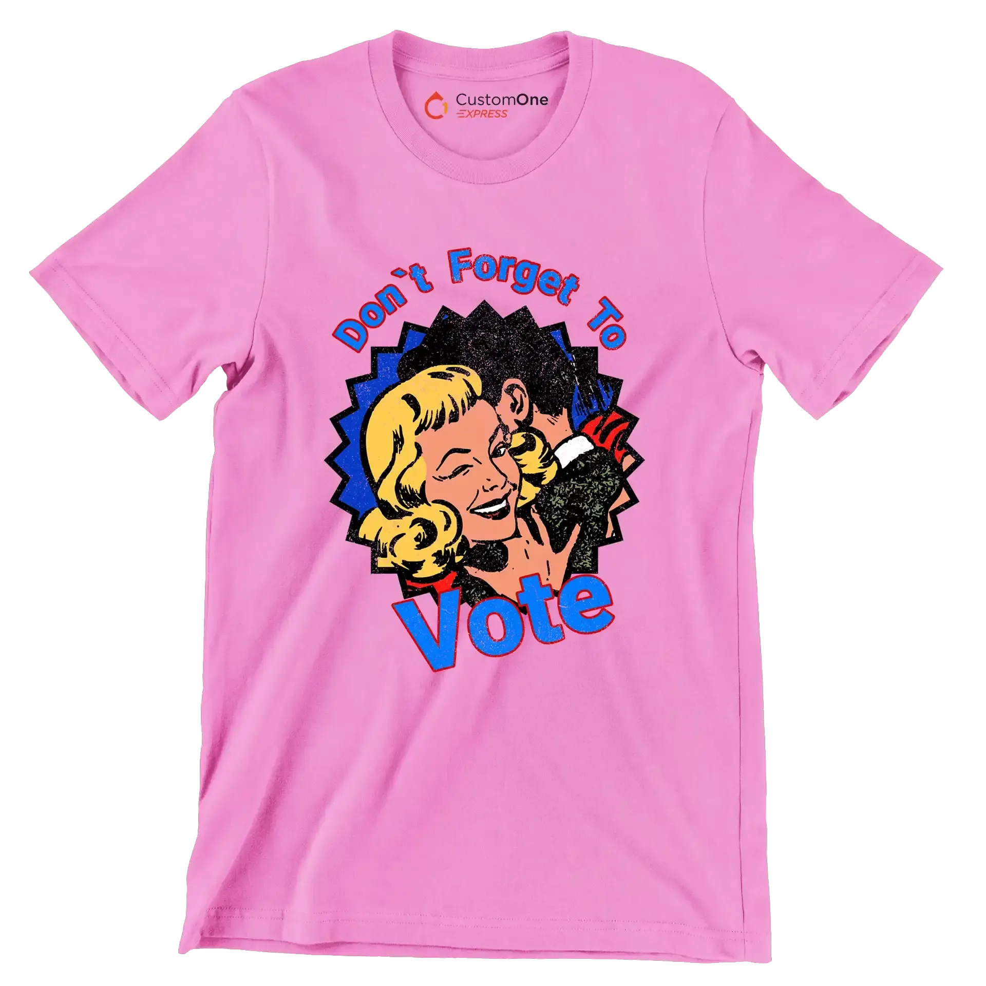 Don't forgot to vote - Retro Themed T-Shirt-Pink-S-Custom One Express