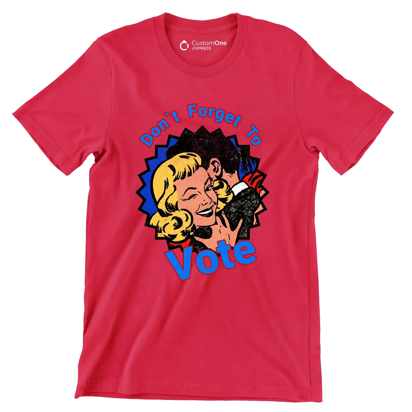 Don't forgot to vote - Retro Themed T-Shirt-Red-S-Custom One Express