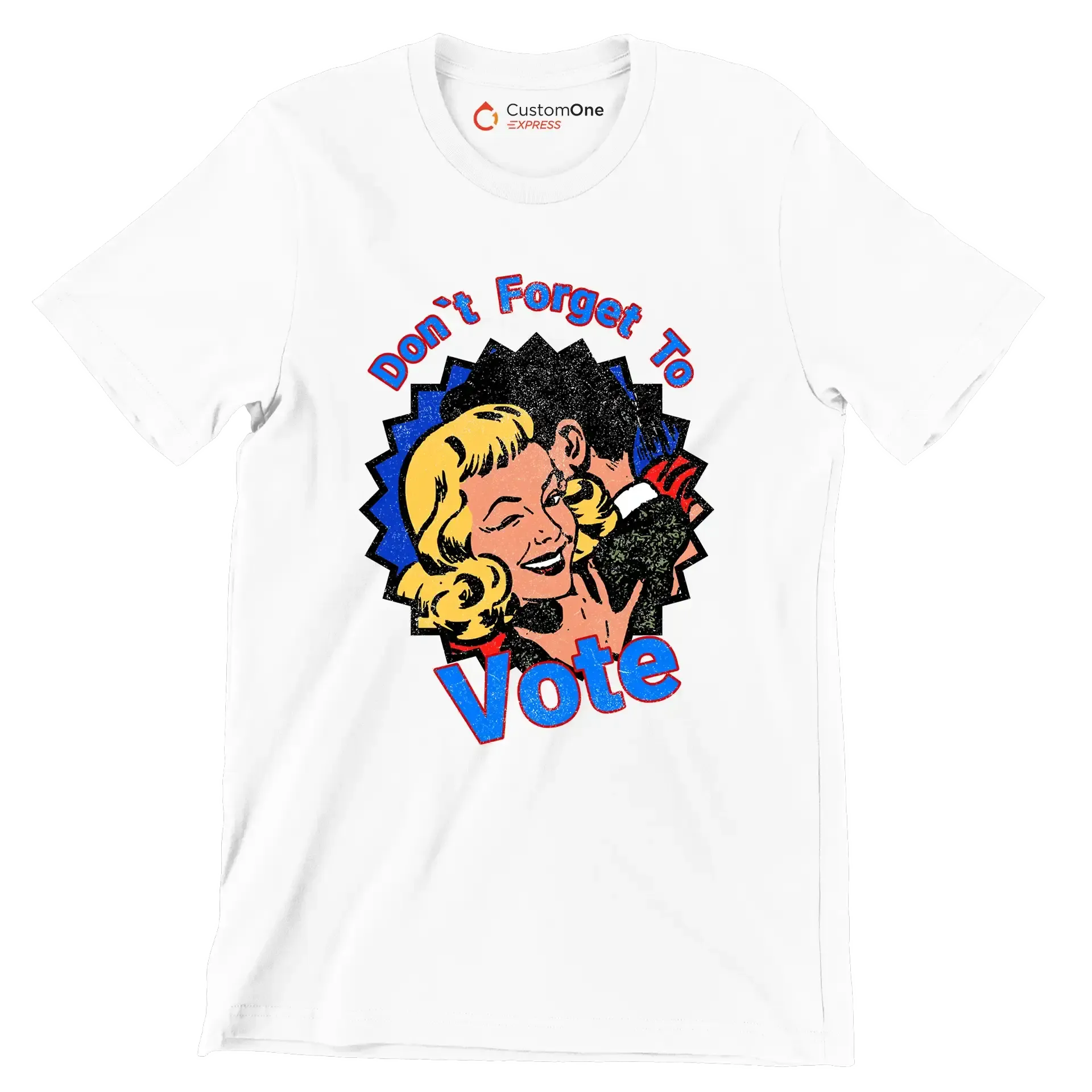 Don't forgot to vote - Retro Themed T-Shirt-White-S-Custom One Express