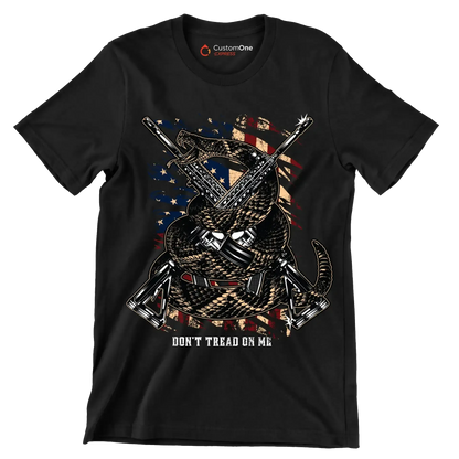 Don't tread on me - Veterans Themed T-Shirt-Black-S-Custom One Express