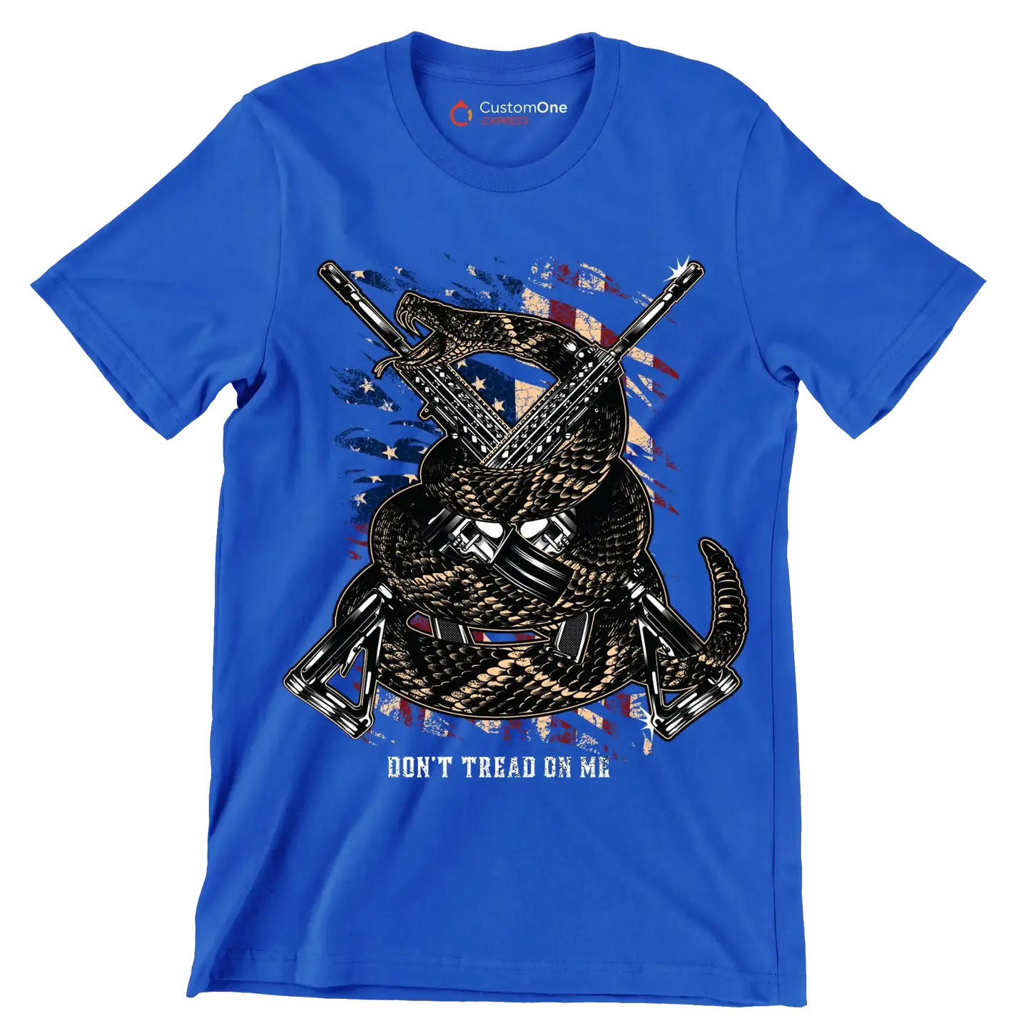 Don't tread on me - Veterans Themed T-Shirt-Blue-S-Custom One Express