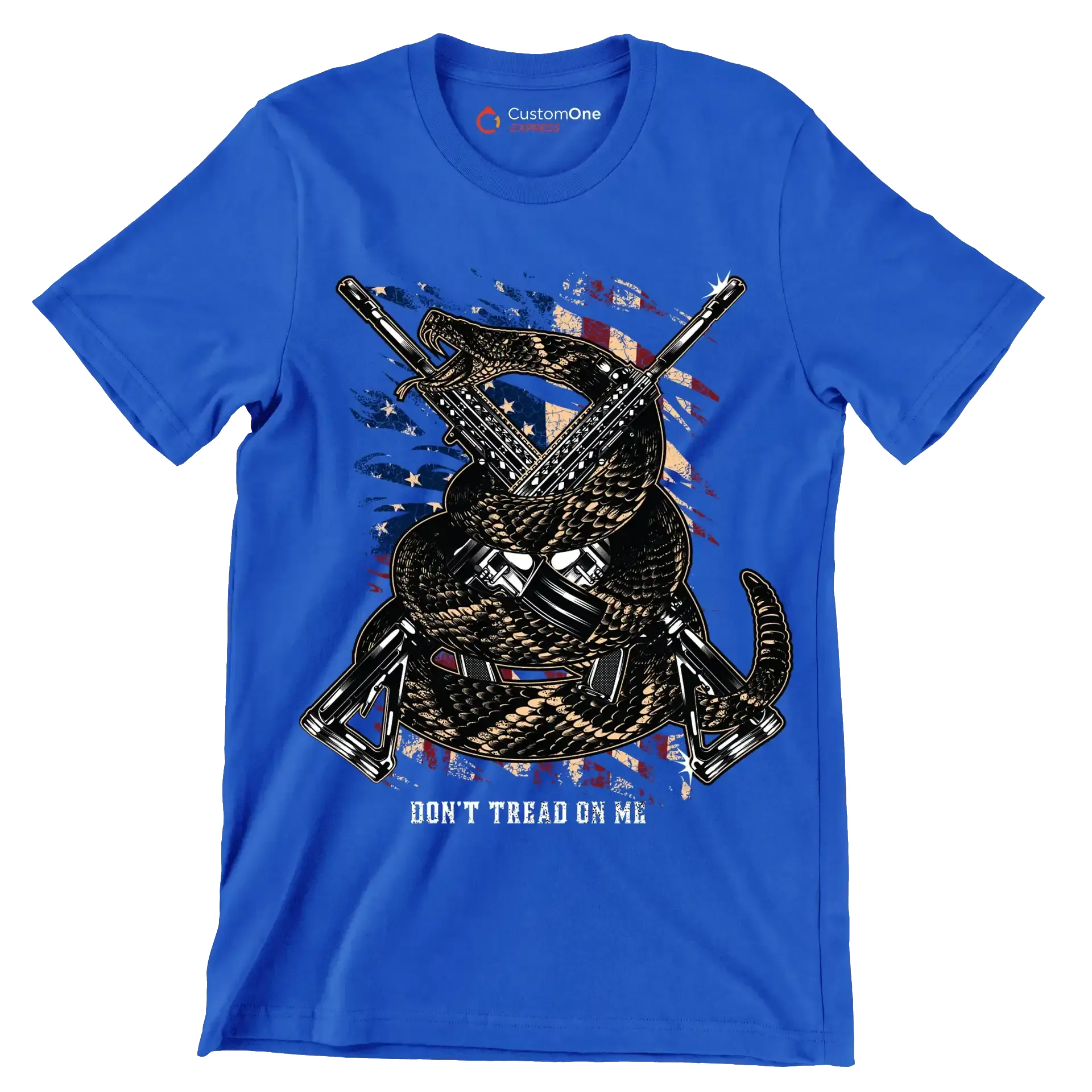 Don't tread on me - Veterans Themed T-Shirt-Blue-S-Custom One Express