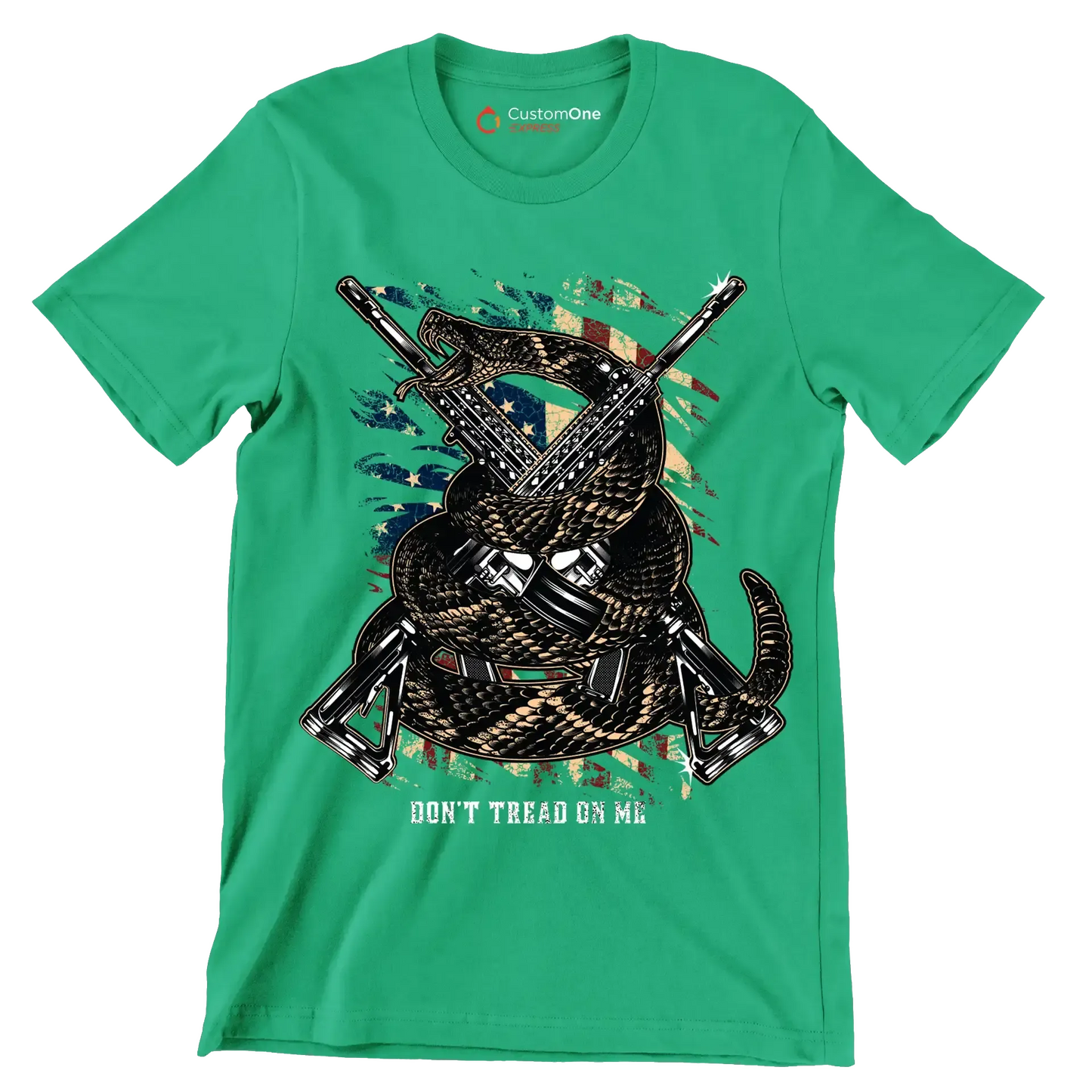Don't tread on me - Veterans Themed T-Shirt-Green-S-Custom One Express