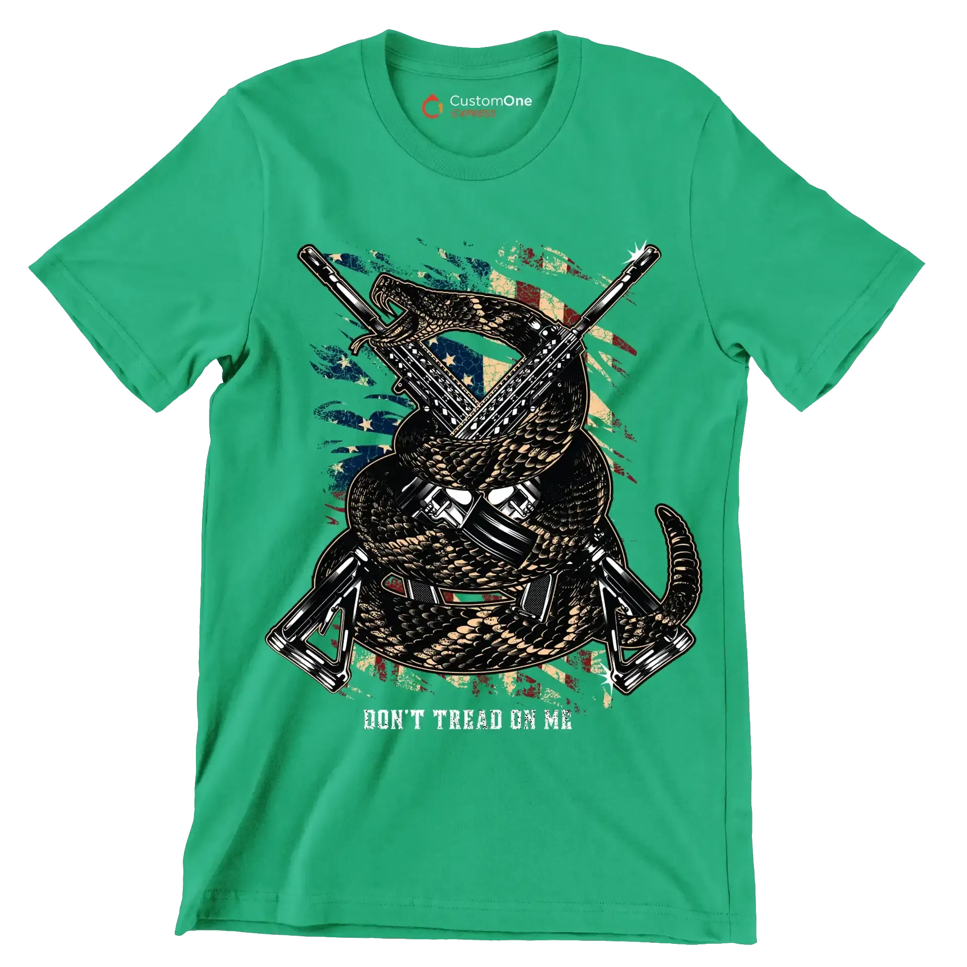 Don't tread on me - Veterans Themed T-Shirt-Green-S-Custom One Express