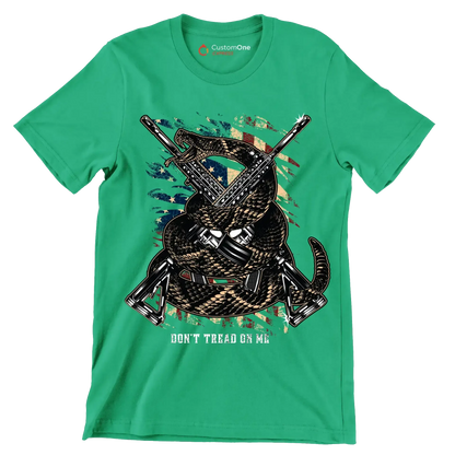 Don't tread on me - Veterans Themed T-Shirt-Green-S-Custom One Express