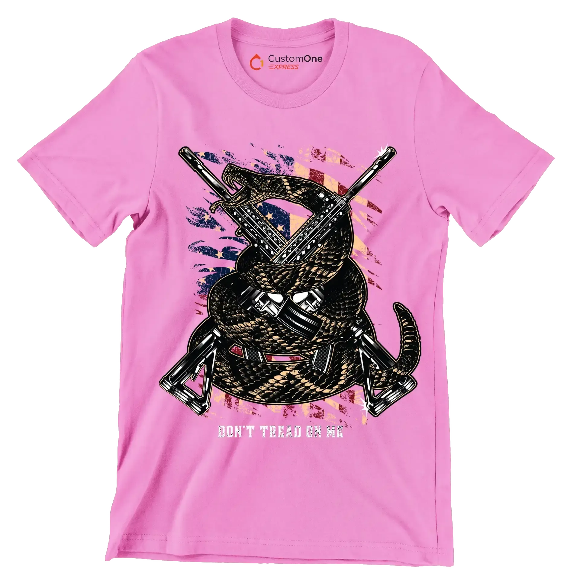 Don't tread on me - Veterans Themed T-Shirt-Pink-S-Custom One Express
