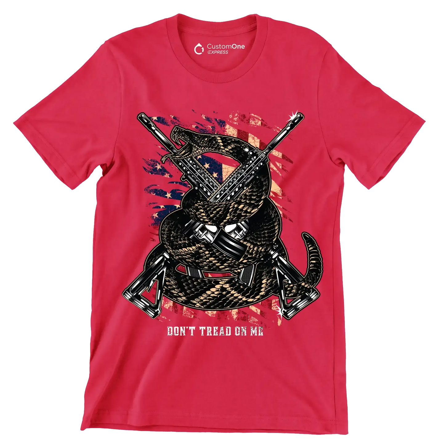 Don't tread on me - Veterans Themed T-Shirt-Red-S-Custom One Express