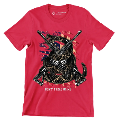 Don't tread on me - Veterans Themed T-Shirt-Red-S-Custom One Express
