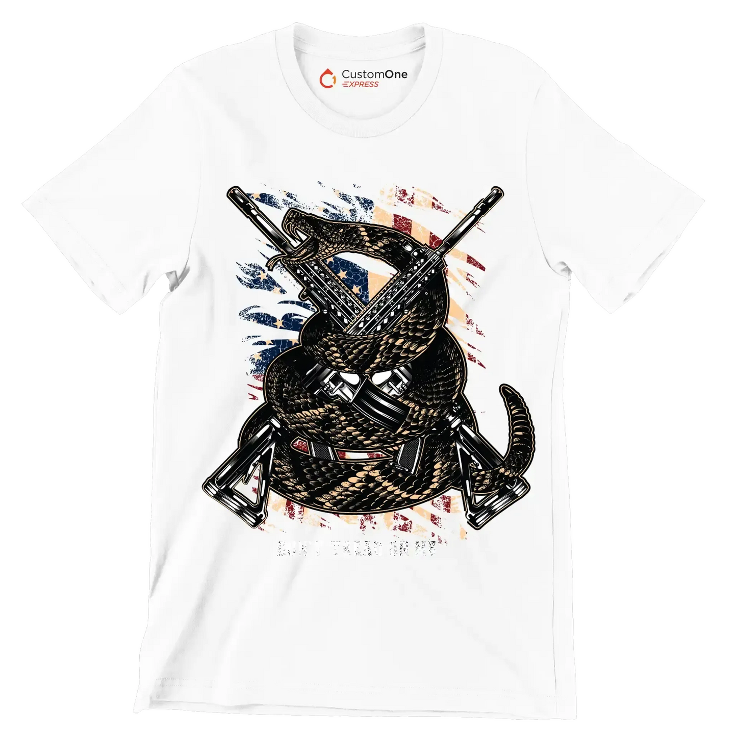 Don't tread on me - Veterans Themed T-Shirt-White-S-Custom One Express