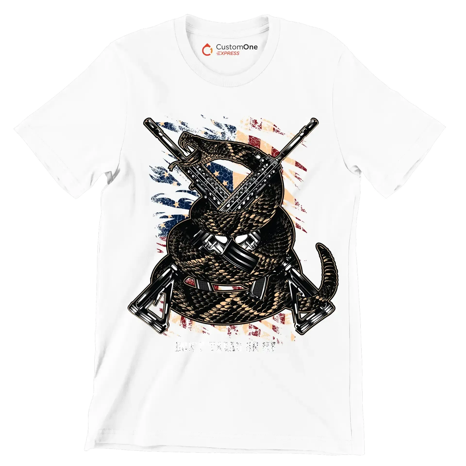 Don't tread on me - Veterans Themed T-Shirt-White-S-Custom One Express