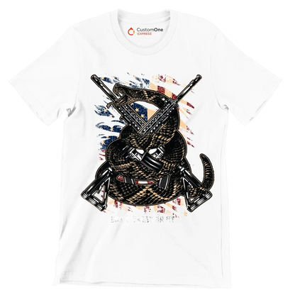 Don't tread on me - Veterans Themed T-Shirt-White-S-Custom One Express