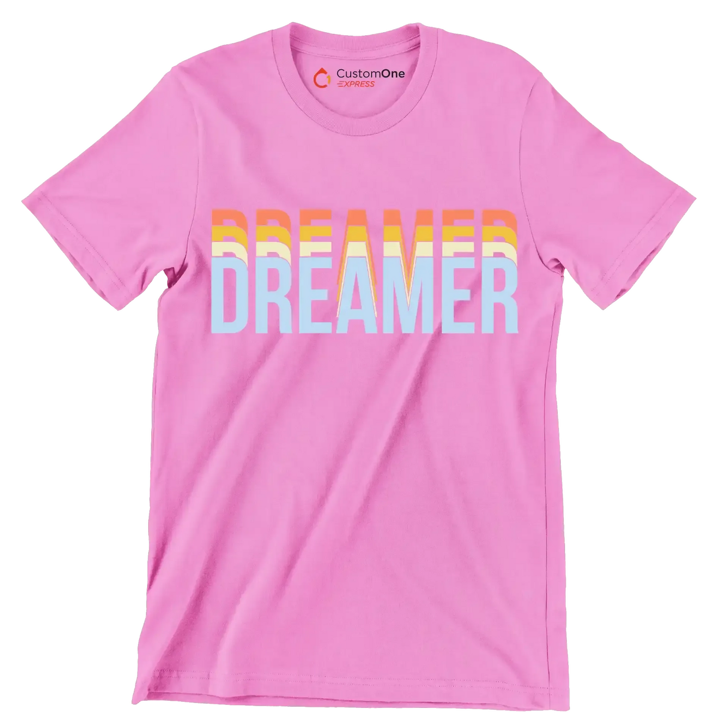 Dreamer - Motivational Themed T-Shirt-Pink-S-Custom One Express