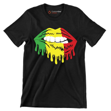 Dripping Pan-African Lips Design - Martin Luther King T-Shirt-Black-S-Custom One Express