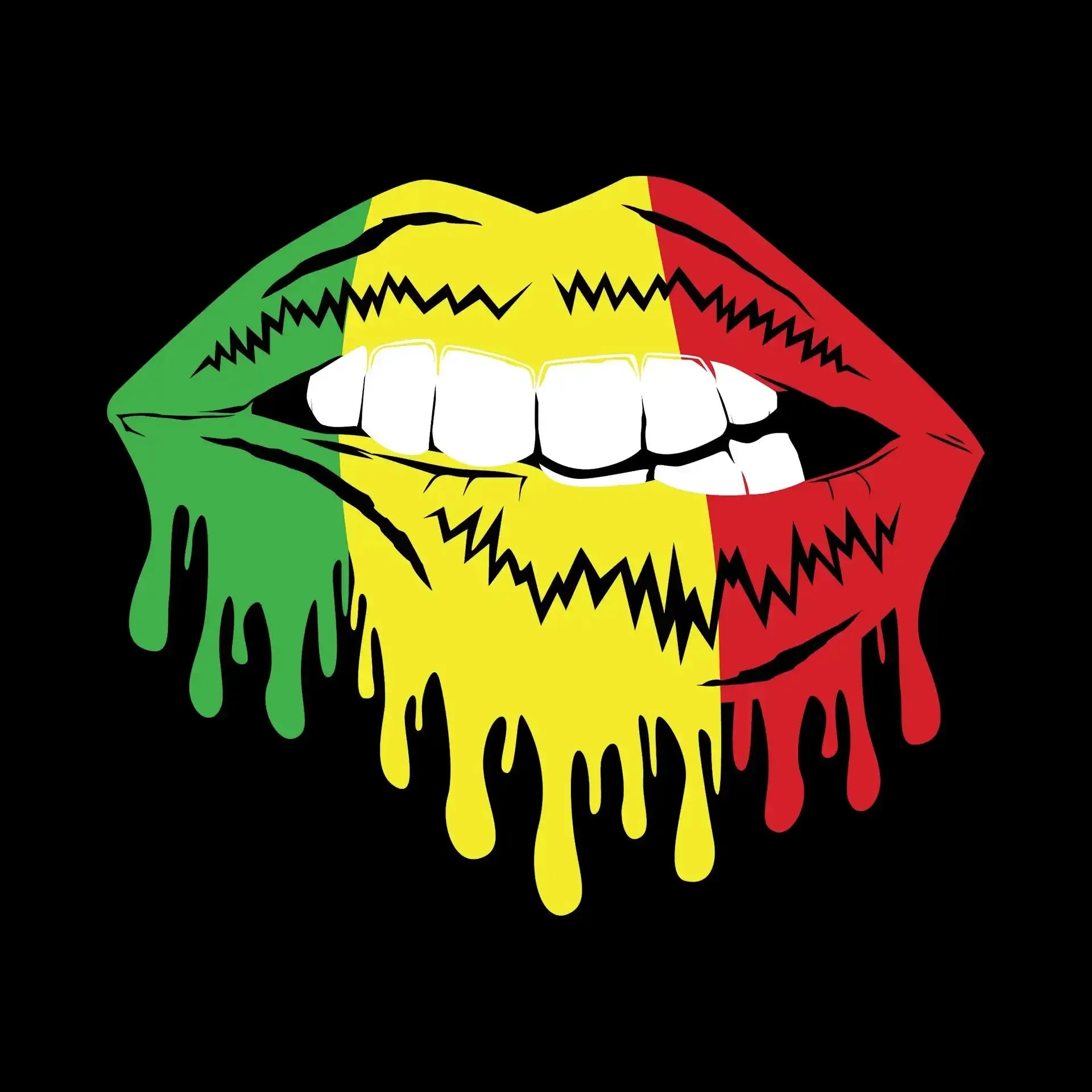 Dripping Pan-African Lips Design - Martin Luther King T-Shirt-Black-S-Custom One Express
