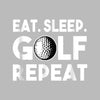 EAT. SLEEP. GOLF. REPEAT - Golf Themed T-Shirt-Black-S-Custom One Express