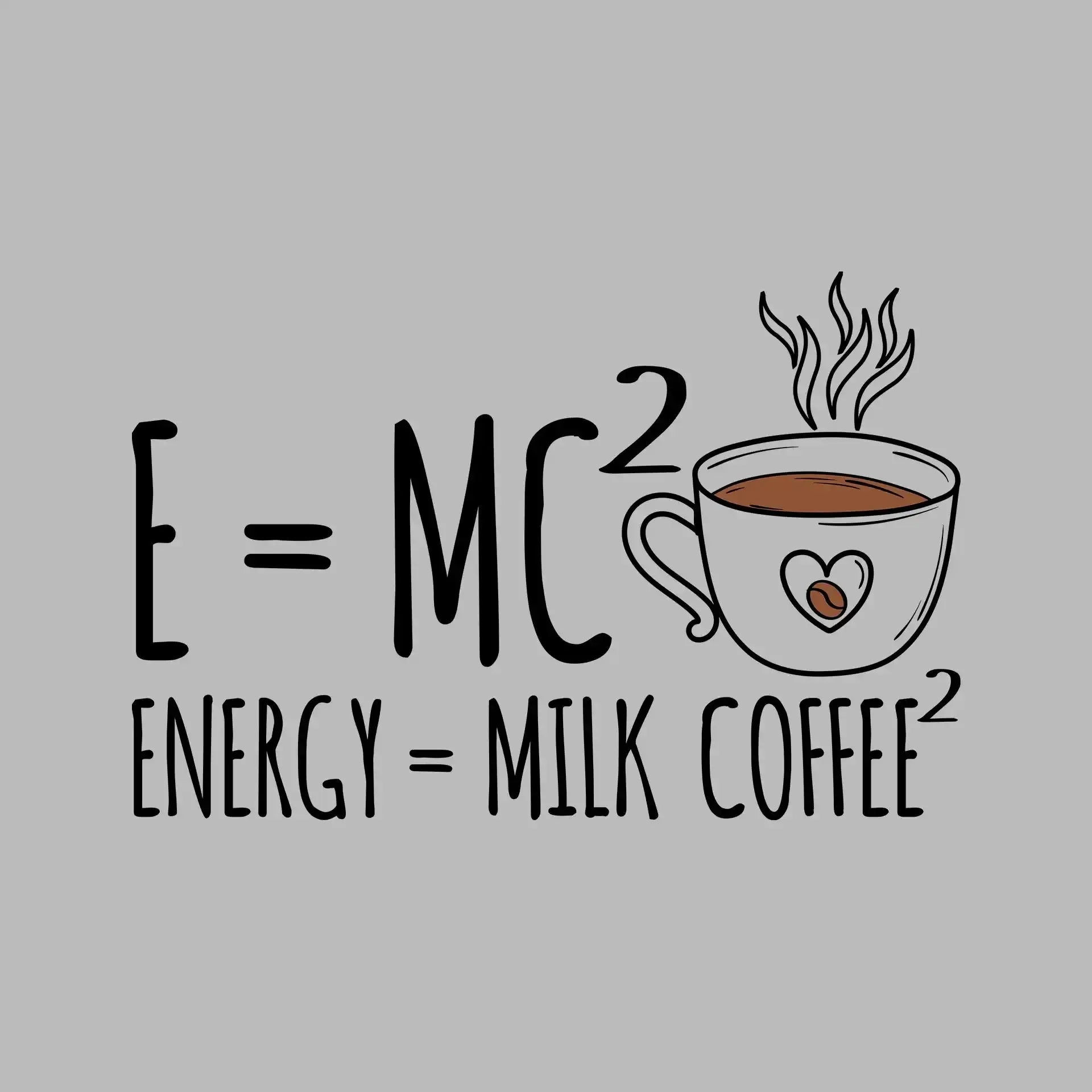E=MCı ENERGY = MILK COFFEEı - Coffee Themed T-Shirt-Blue-S-Custom One Express